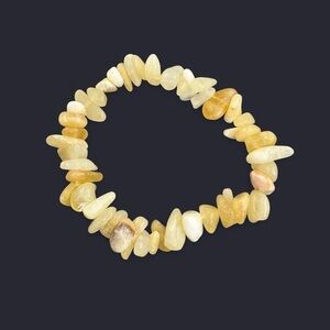 Yellow Calcite Crystal Bead Bracelet